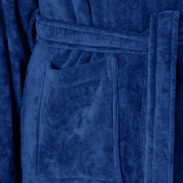 Veliūrinis chalatas su kapišonu TACOMA BLUE (M dydis)