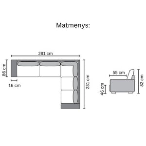 Minkštas kampas DETROIT CORNER I dešininis