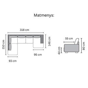 Minkštas kampas DALLAS U OE kairinis