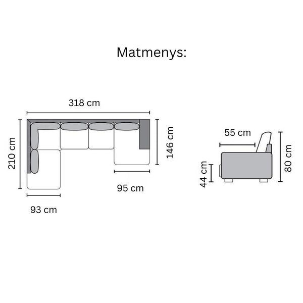 Minkštas kampas DALLAS U OE kairinis